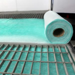 Färgfälla för golv i lackeringsbox