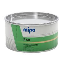 Mipa Glasfiberspackel P 50 – starkt tvåkomponentspaxel med glasfiberarmering för bil, båt och trä